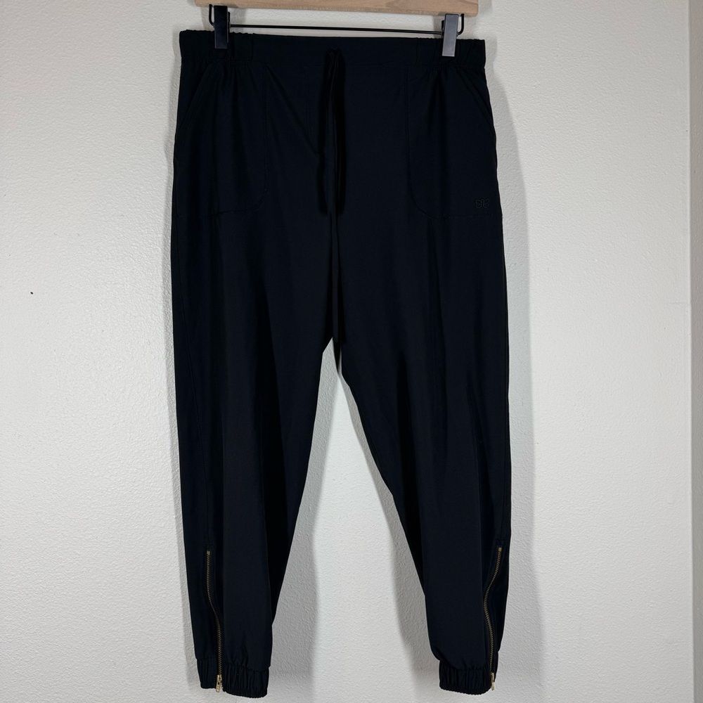Albion Jetsetter Black Jogger Pants Pull On Ankle Zip Drawstring Women’s Small